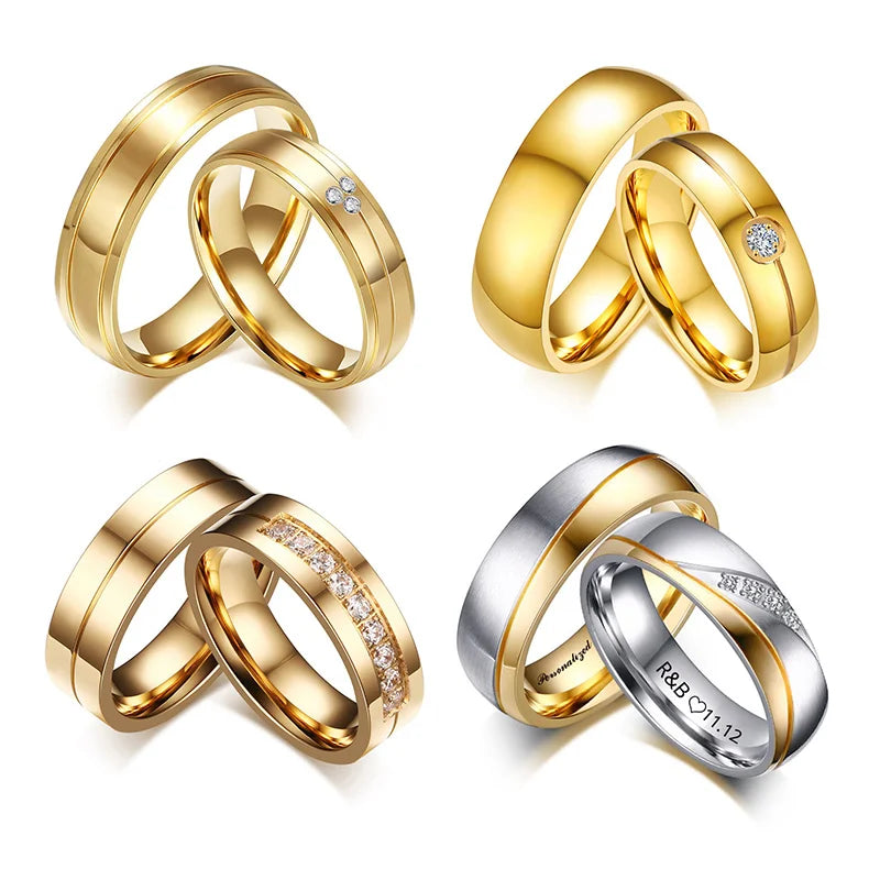 TheRyuko  Personalized Name Promised Wedding Rings for Lover Couple