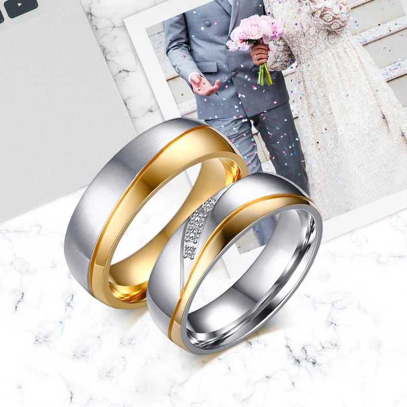 TheRyuko  Personalized Name Promised Wedding Rings for Lover Couple