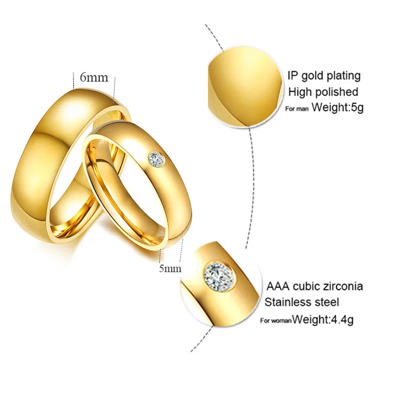TheRyuko Classic Wedding Rings for Women Men