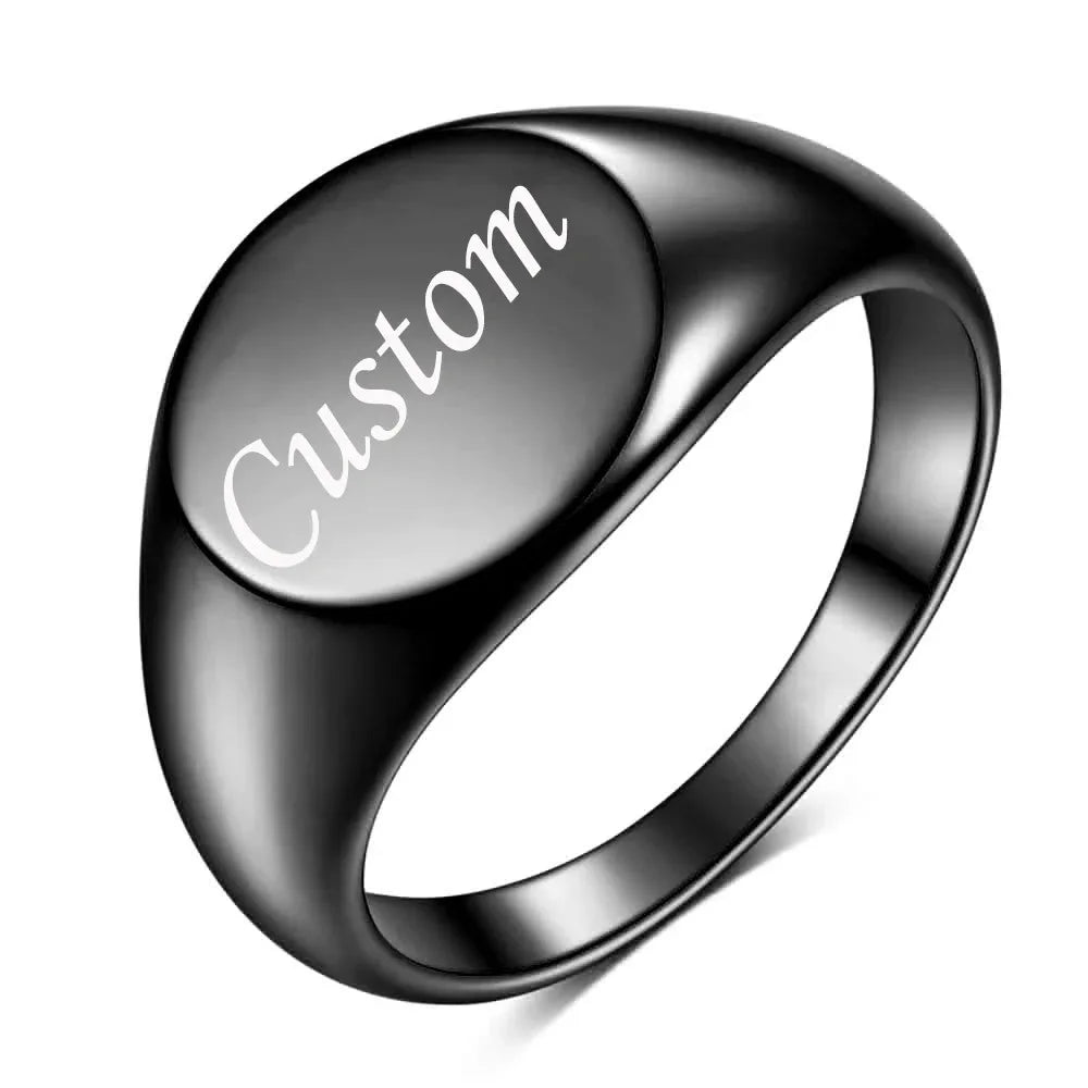 TheRyuko Customized Women Ring Name Letter Pattern