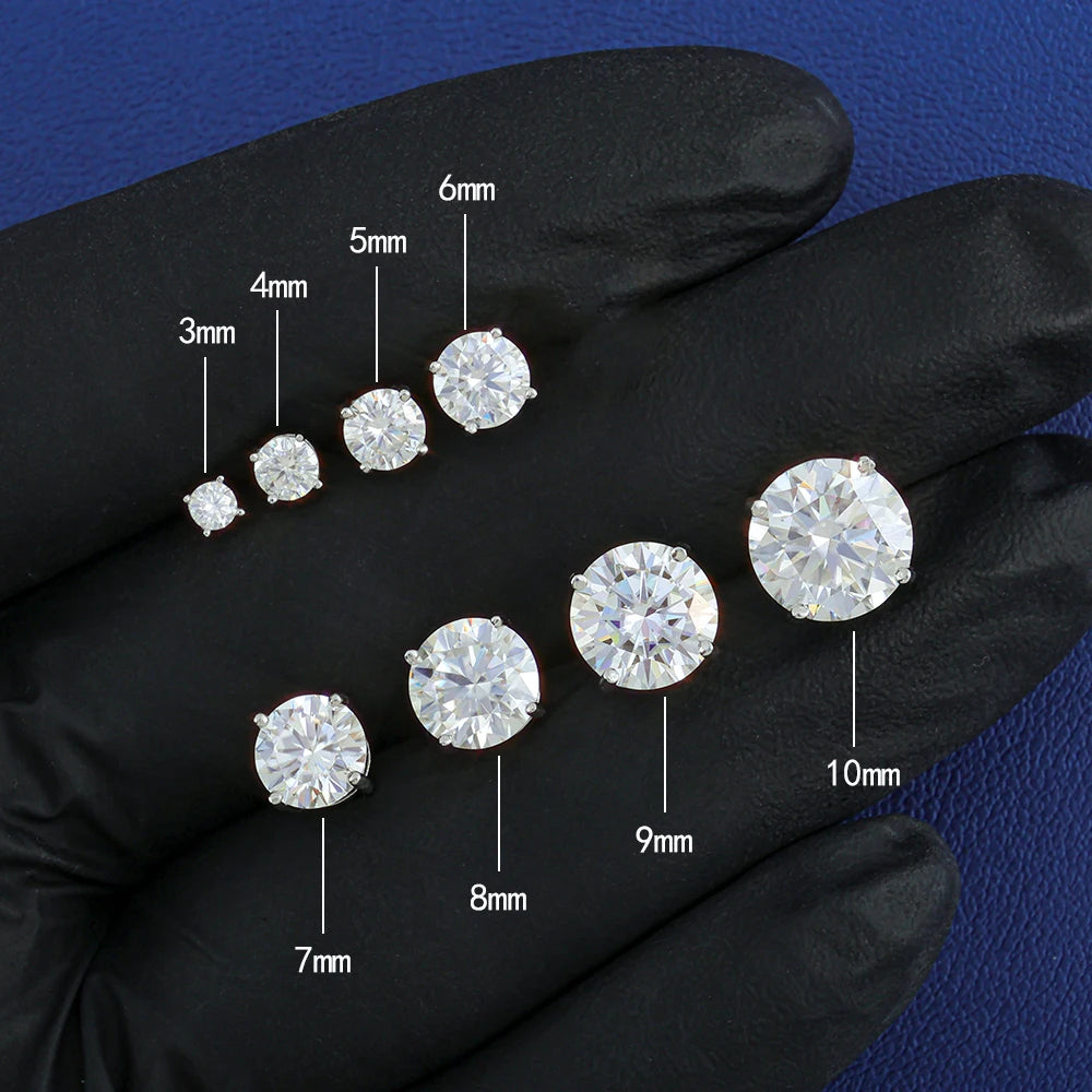TheRyuko  S925 Silver Moissanite Claws With Earrings Hip-Hop Jewelry Ice Out