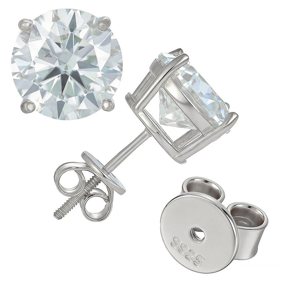 TheRyuko  S925 Silver Moissanite Claws With Earrings Hip-Hop Jewelry Ice Out