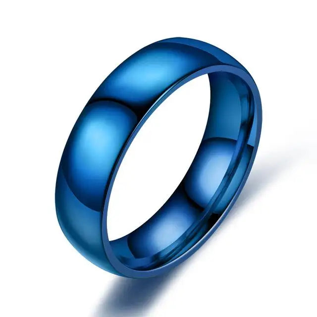 TheRyuko  Gold Stainless Steel Lover Couple Wedding Band Rings for Women Men