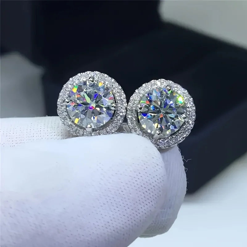TheRyuko 1 Pair of Fashion Halo Round Earrings Men