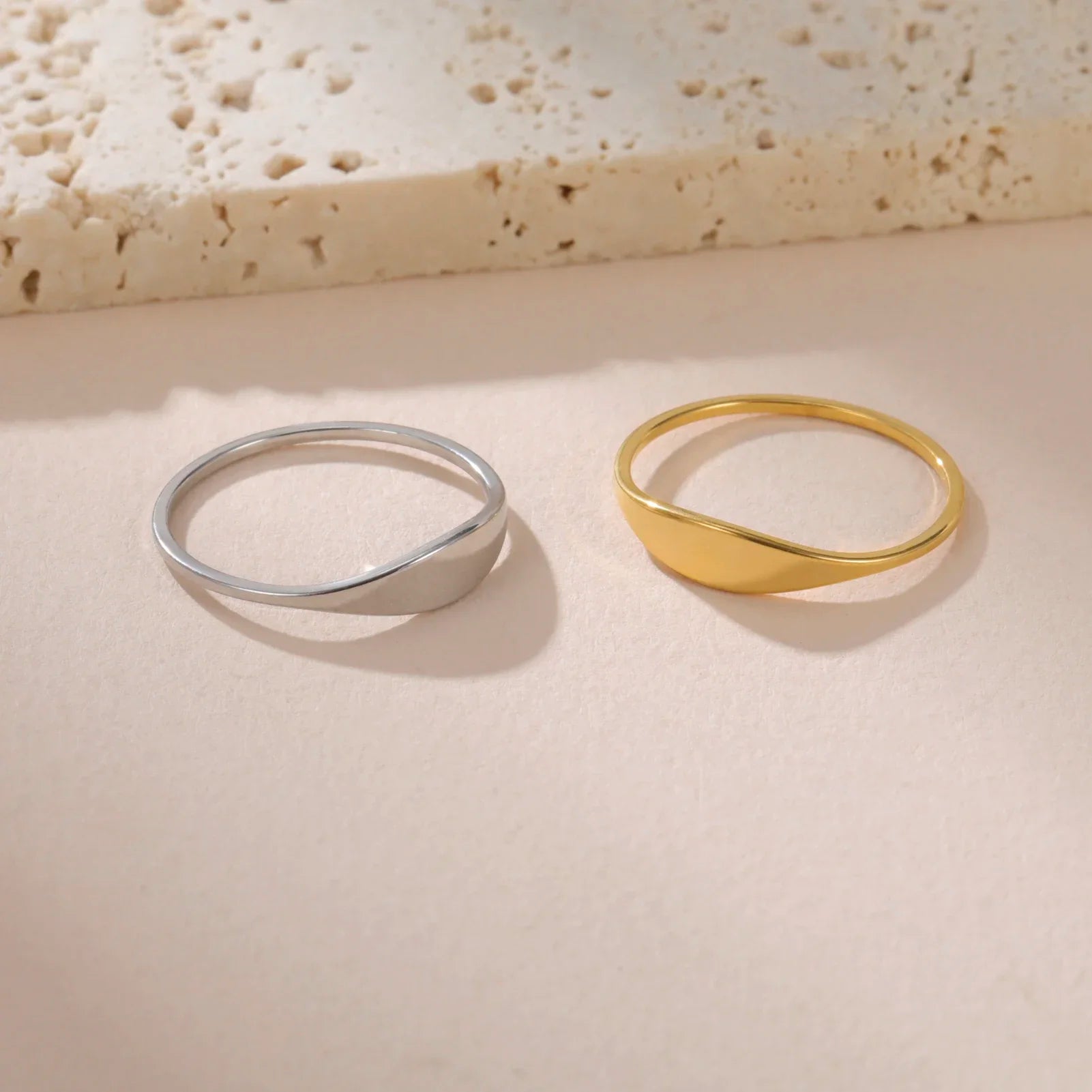TheRyuko Personalized Name Rings for Women Stainless Steel
