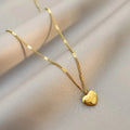 TheRyuko Simple Fashion Peach Heart Engraved Love Collarbone Chain Holiday Gifts