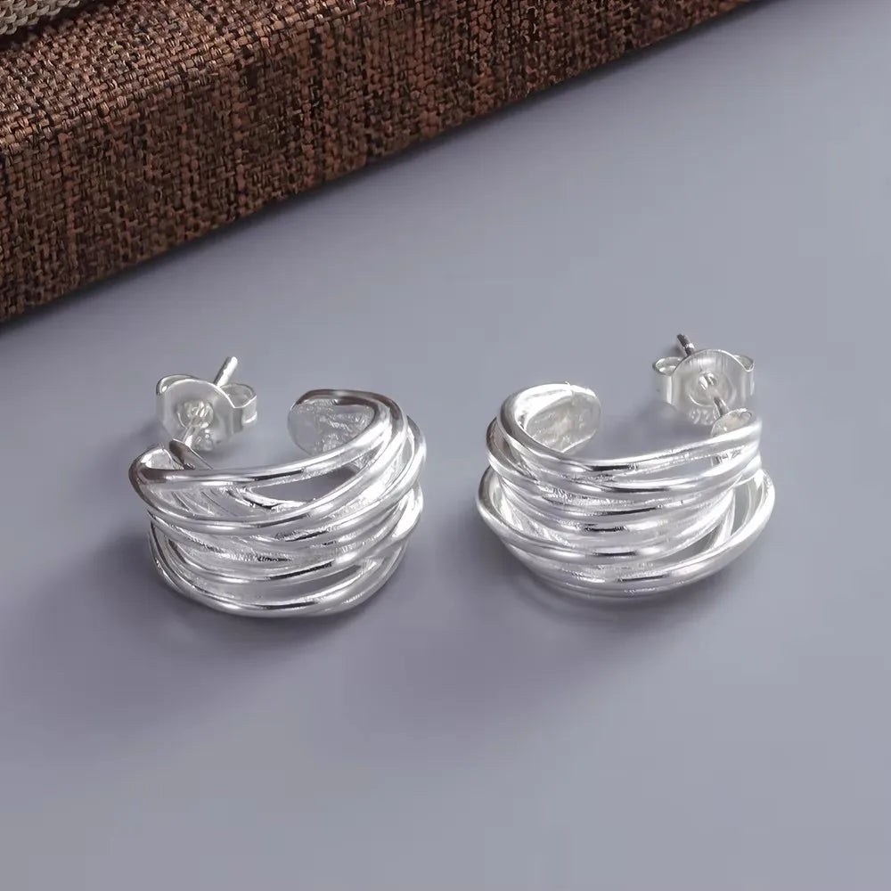 TheRyuko  925 Sterling Silver Bow Knot Earring for Women