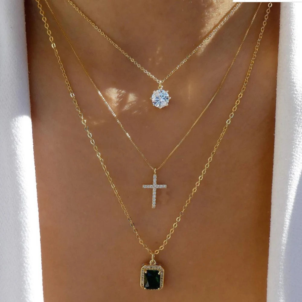 TheRyuko Vintage New Gold Color Multiple Styles Necklace For Women