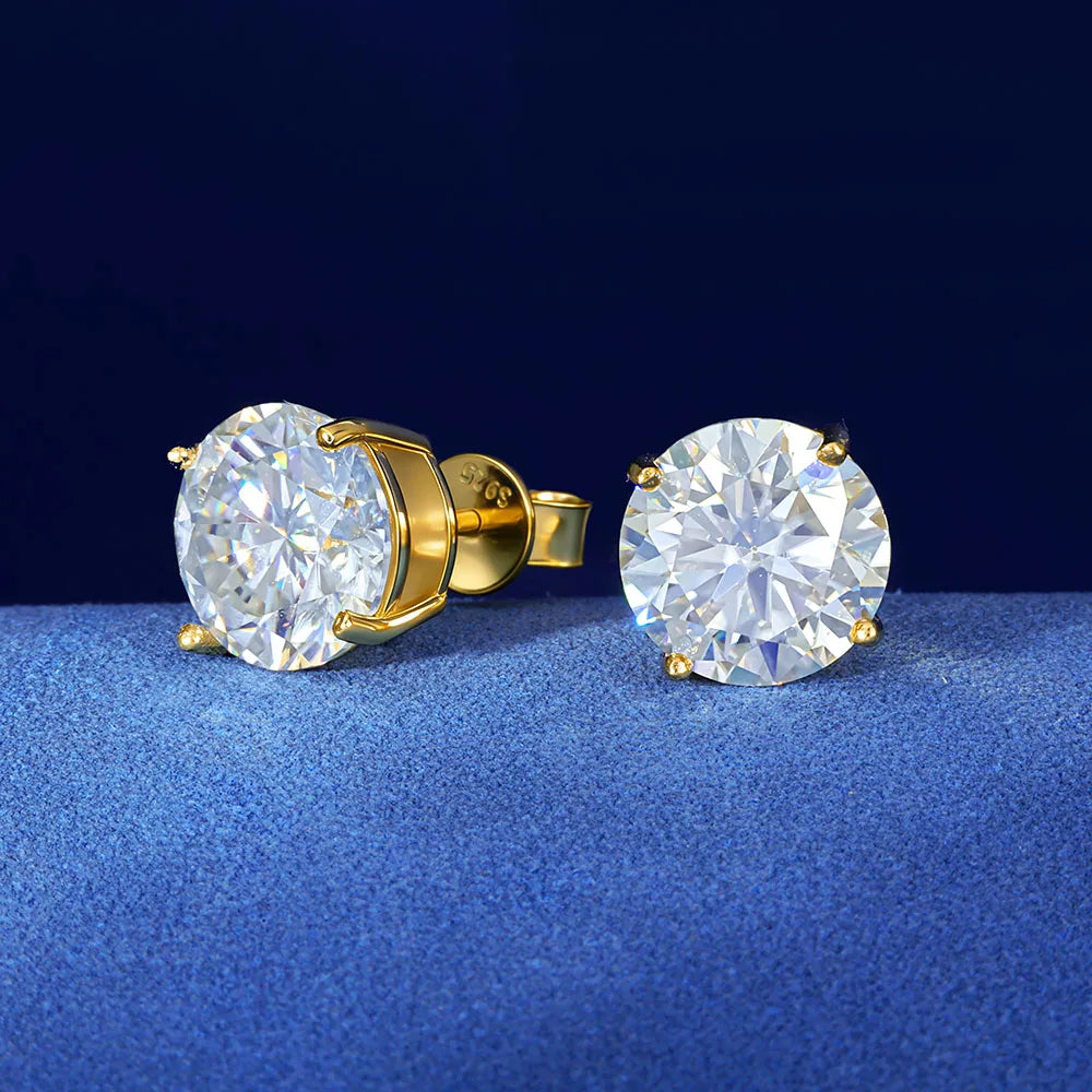 TheRyuko  S925 Silver Moissanite Claws With Earrings Hip-Hop Jewelry Ice Out