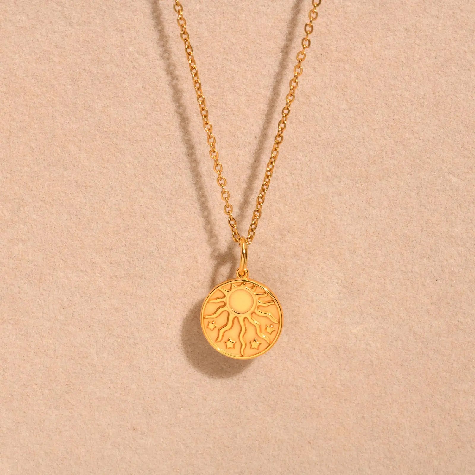 TheRyuko Stainless Steel Spiral Sun Flower Pendant Necklace for Women