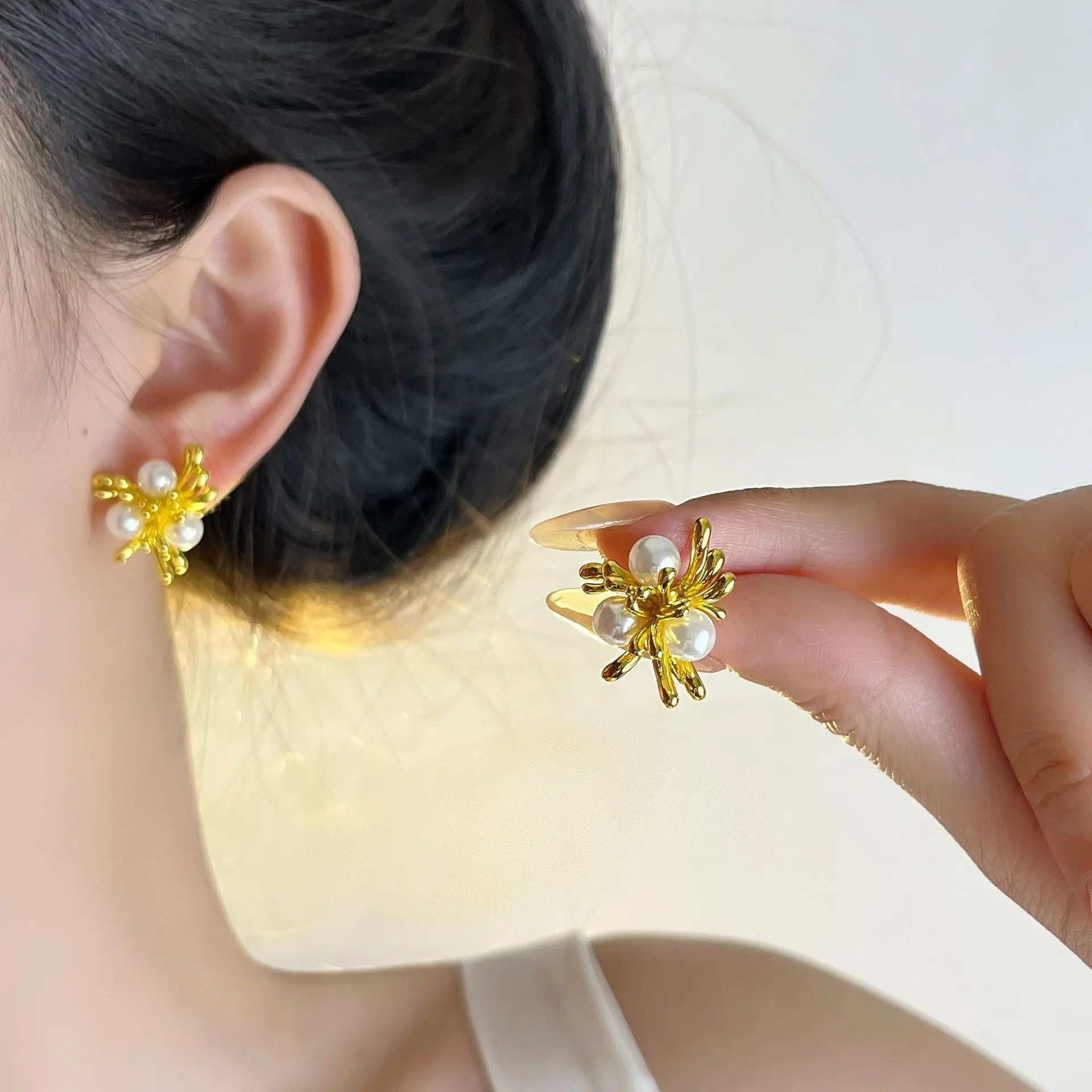 TheRyuko  925 Sterling Silver Bow Knot Earring for Women