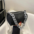 TheRyuko Allover Rhinestone Bucket Bag, Glitter Chain Prom Purse, Crossbody Bag (6.3*3.54) Inch