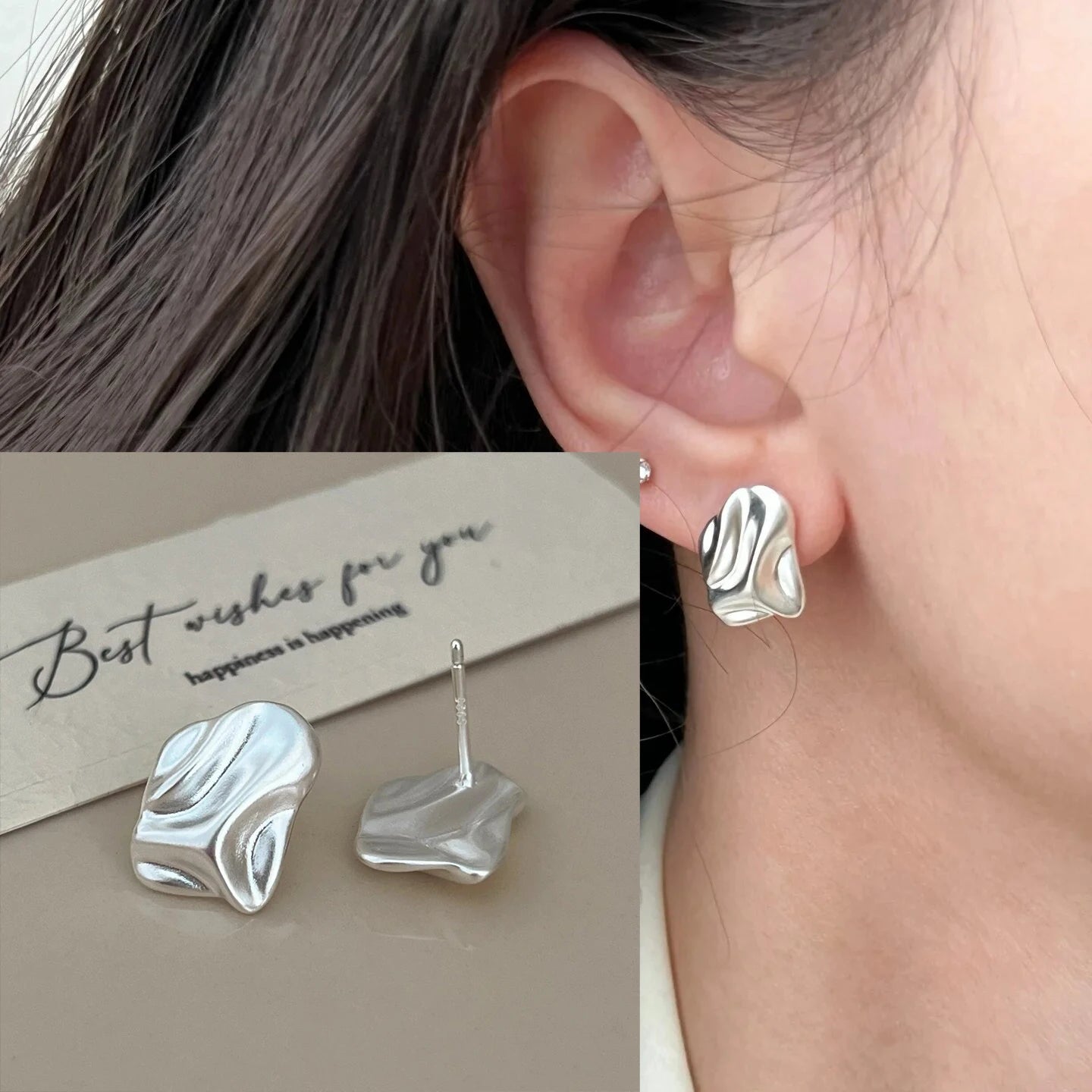 TheRyuko  925 Sterling Silver Bow Knot Earring for Women