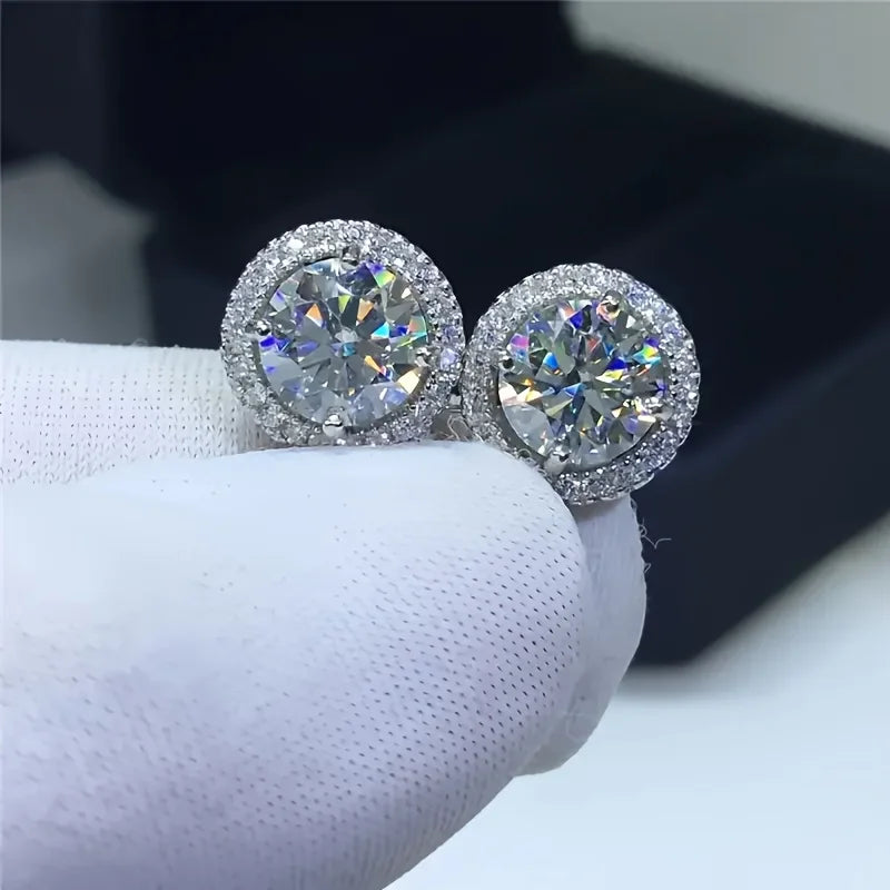 TheRyuko 1 Pair of Fashion Halo Round Earrings Men