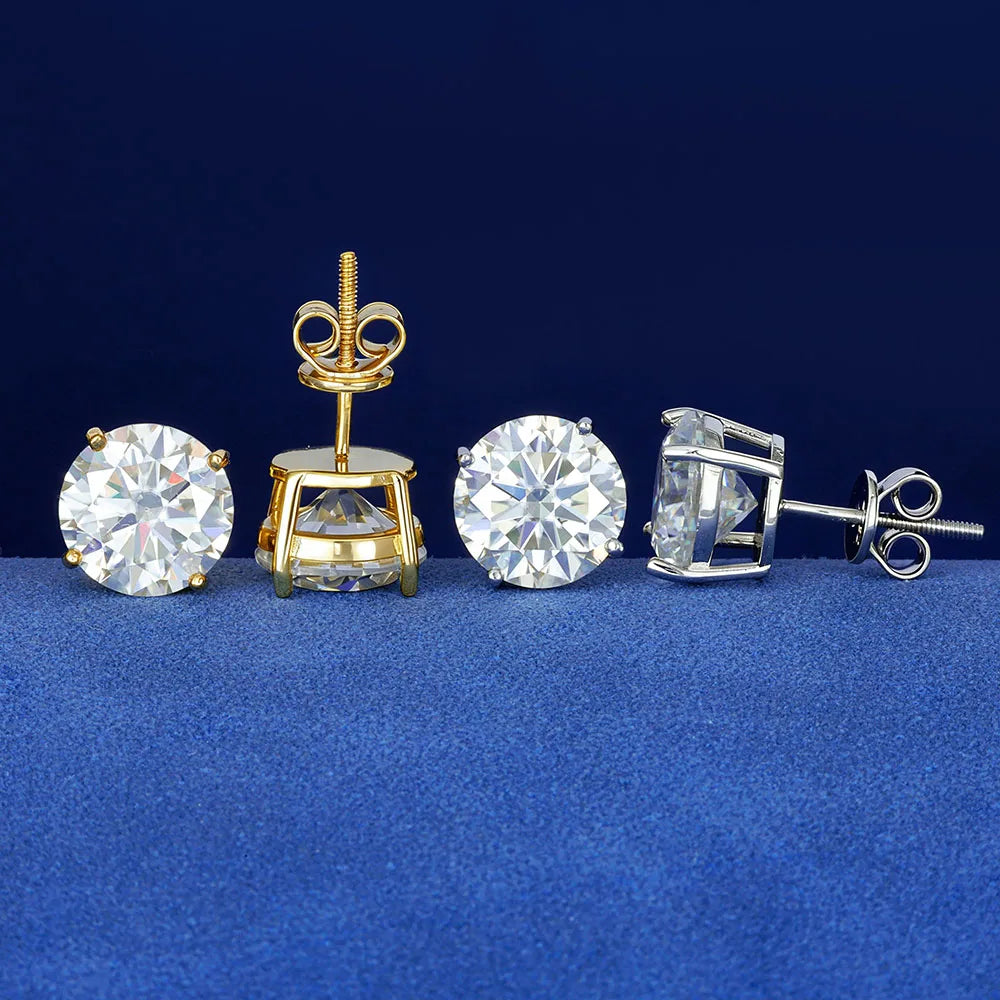TheRyuko  S925 Silver Moissanite Claws With Earrings Hip-Hop Jewelry Ice Out