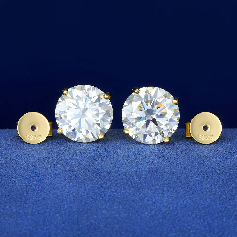 TheRyuko  S925 Silver Moissanite Claws With Earrings Hip-Hop Jewelry Ice Out