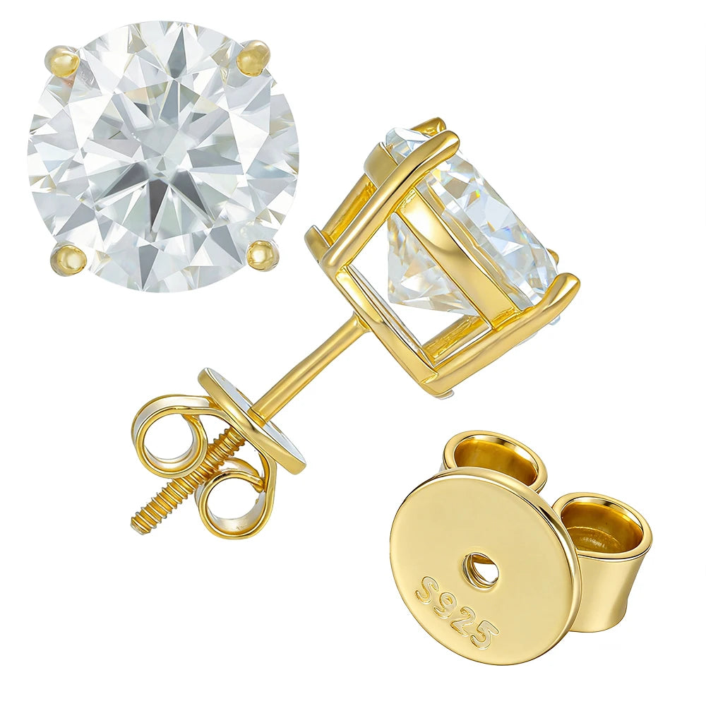 TheRyuko  S925 Silver Moissanite Claws With Earrings Hip-Hop Jewelry Ice Out