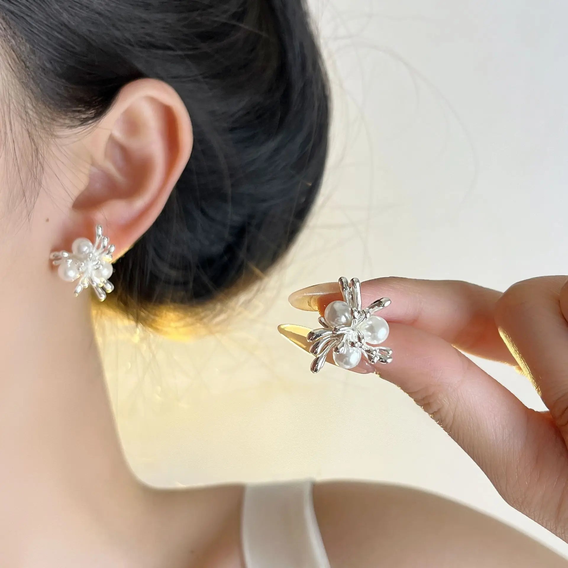 TheRyuko  925 Sterling Silver Bow Knot Earring for Women