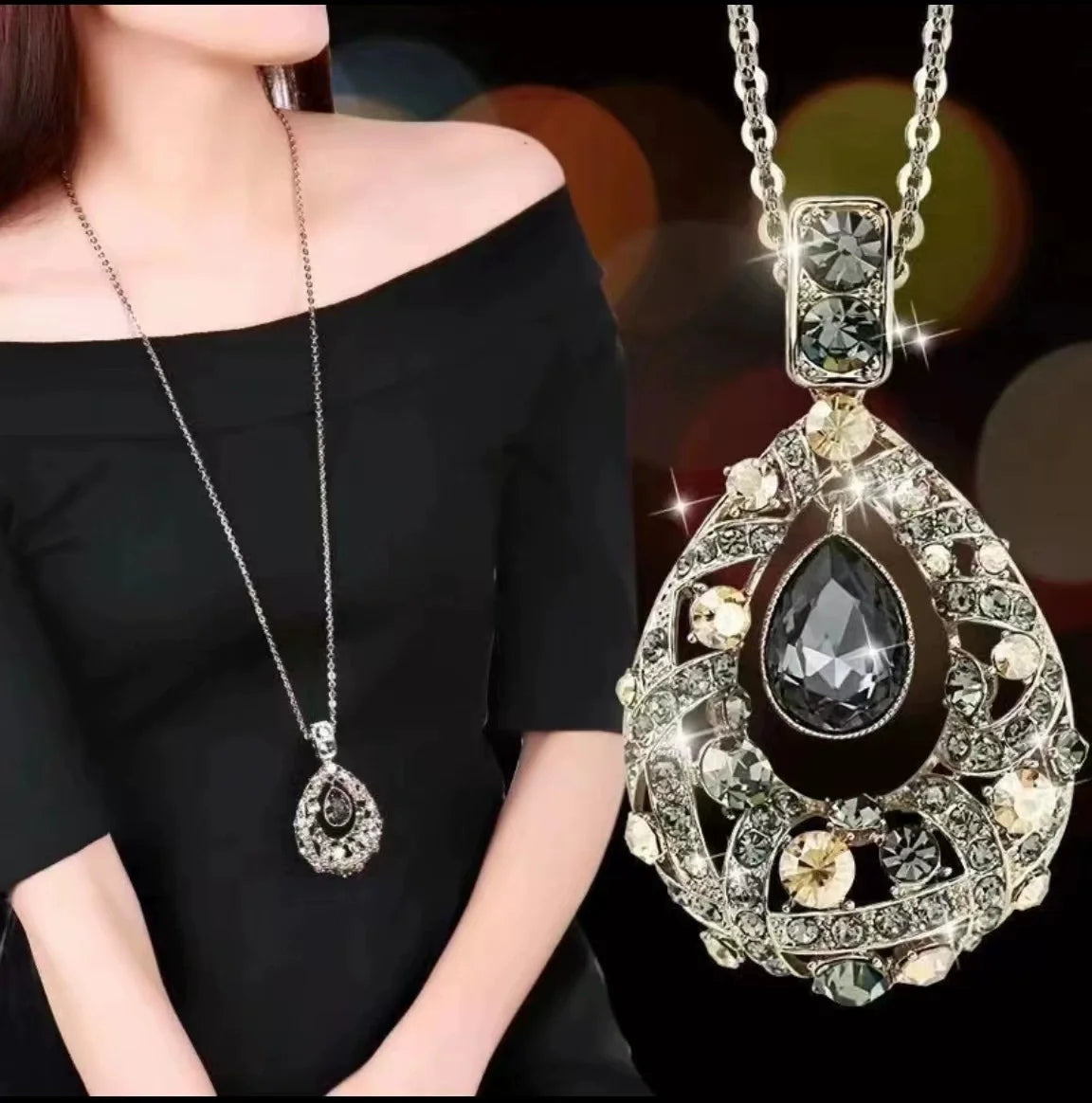 TheRyuko Vintage Long Sweater Chain Necklaces For Women Antique