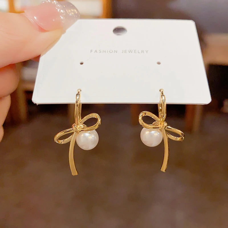 TheRyuko  925 Sterling Silver Bow Knot Earring for Women