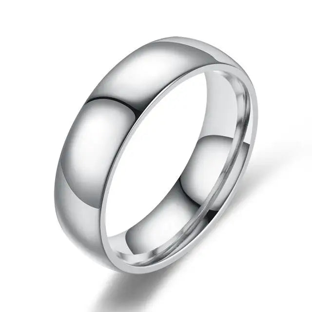 TheRyuko  Gold Stainless Steel Lover Couple Wedding Band Rings for Women Men