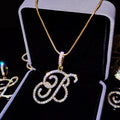 TheRyuko  A-Z Cursive Initial Letter Name Pendant Necklace For Women