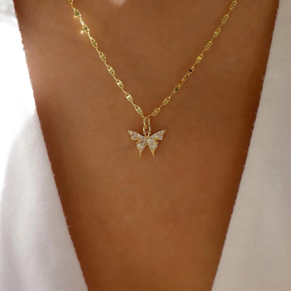 TheRyuko Vintage New Gold Color Multiple Styles Necklace For Women
