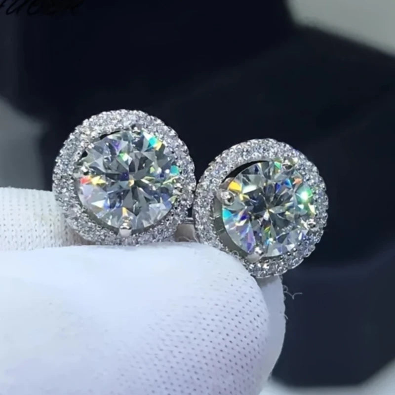 TheRyuko 1 Pair of Fashion Halo Round Earrings Men