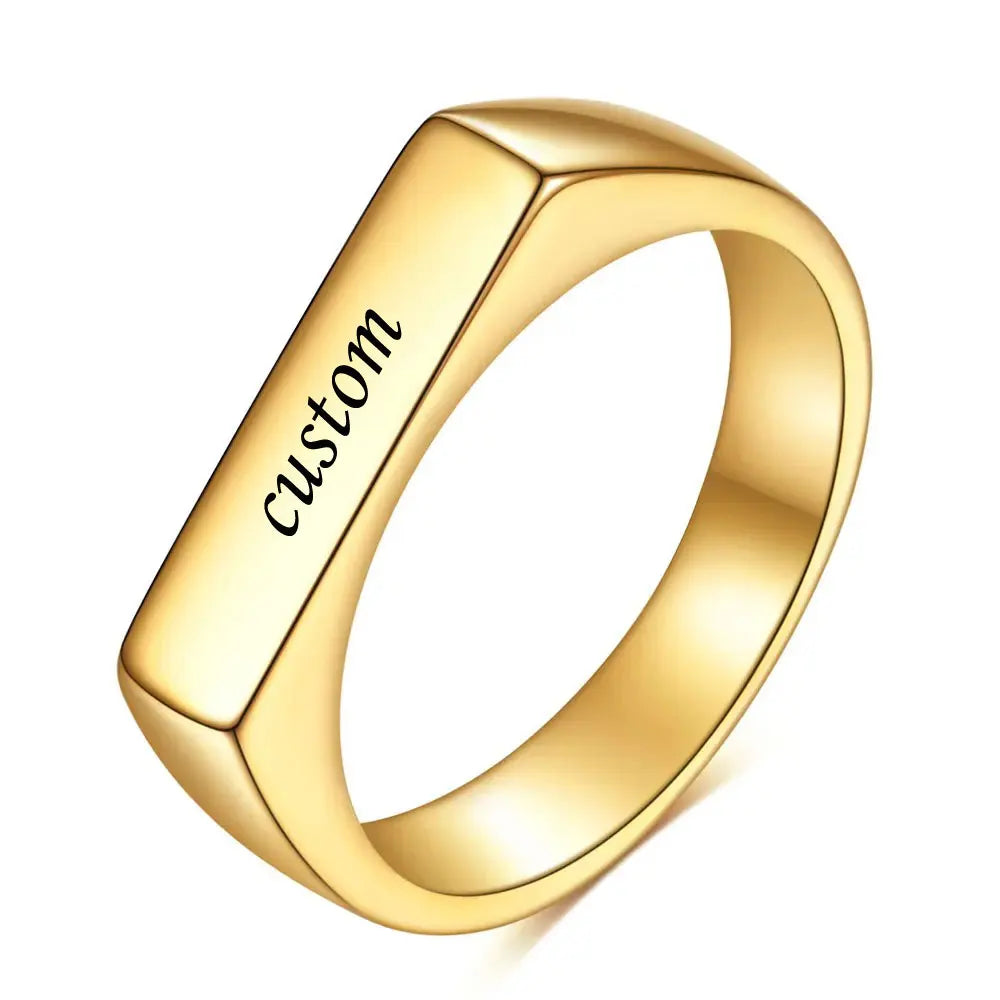 TheRyuko Customized Women Ring Name Letter Pattern