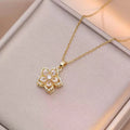 TheRyuko Shiny Romantic Flower Pendant Necklace For Women